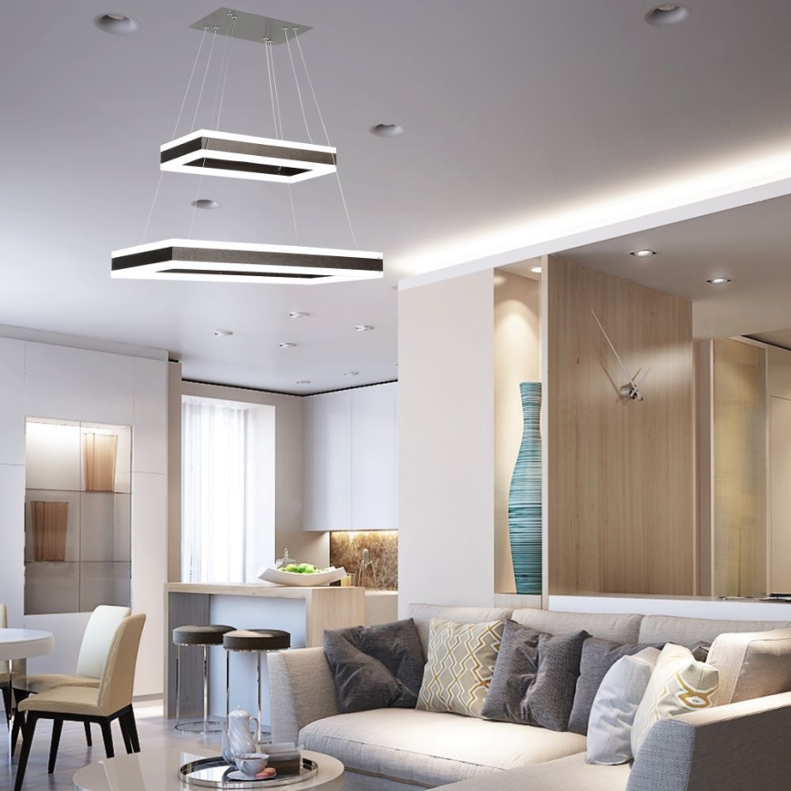 Світлодіодна підвісна люстра з регулюванням яскравості LED/113W/230V 3000K коричневий