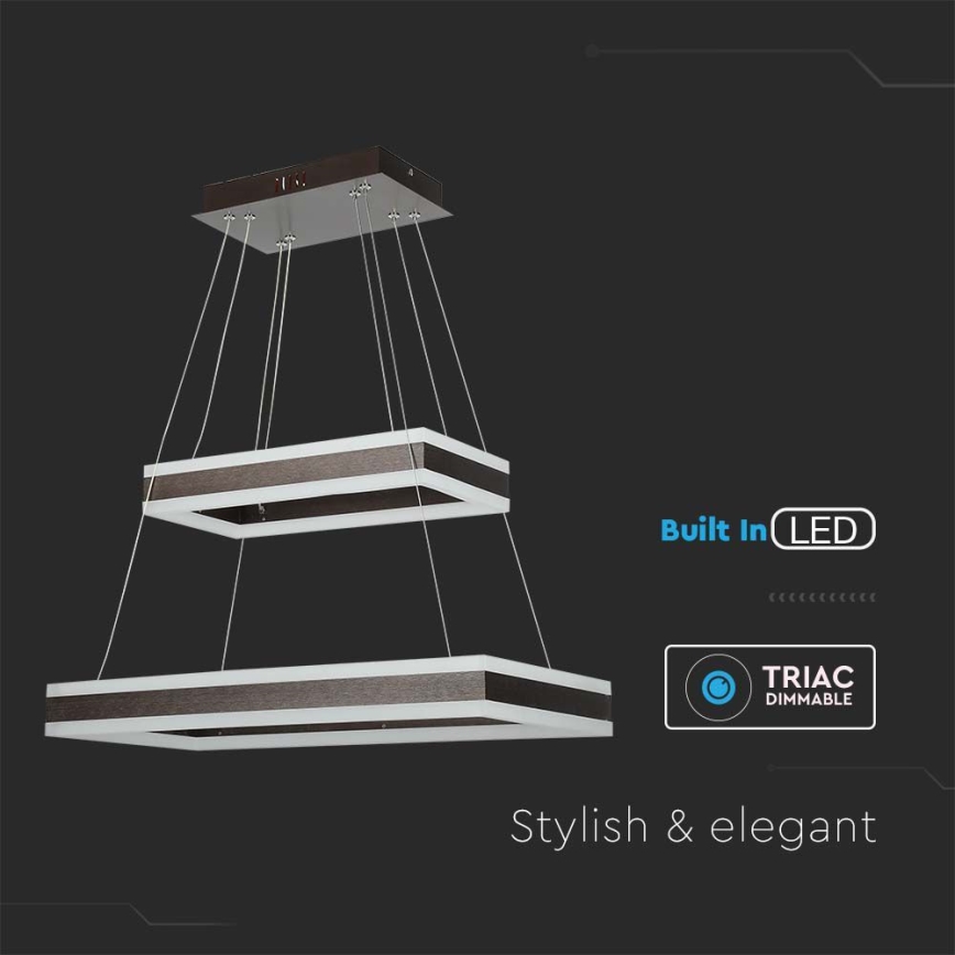 Світлодіодна підвісна люстра з регулюванням яскравості LED/113W/230V 3000K коричневий