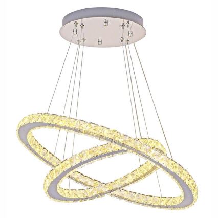 LED з регулюванням яскравості кришталева люстра підвісна LED/115W/230V 3000-6500K срібний + пульт дистанційного керування