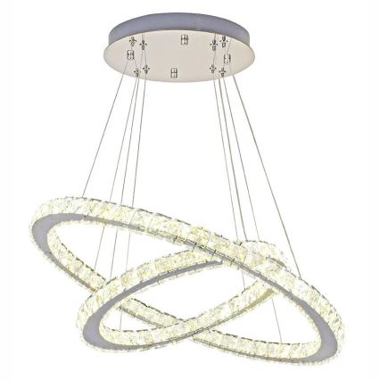 LED з регулюванням яскравості кришталева люстра підвісна LED/115W/230V 3000-6500K срібний + пульт дистанційного керування