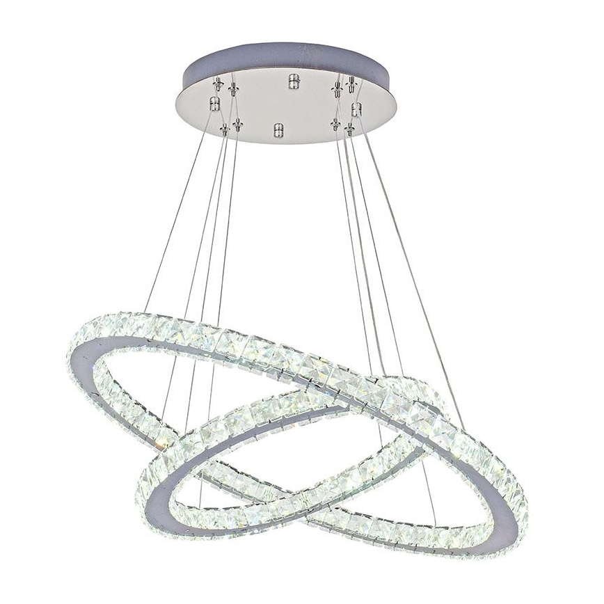 LED з регулюванням яскравості кришталева люстра підвісна LED/115W/230V 3000-6500K срібний + пульт дистанційного керування