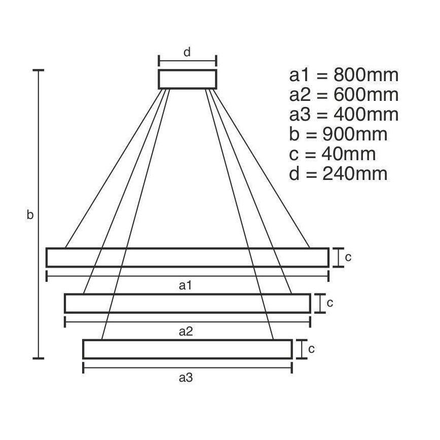 Світлодіодна підвісна люстра з регулюванням яскравості LED/125W/230V 3000-6500K + пульт дистанційного керування