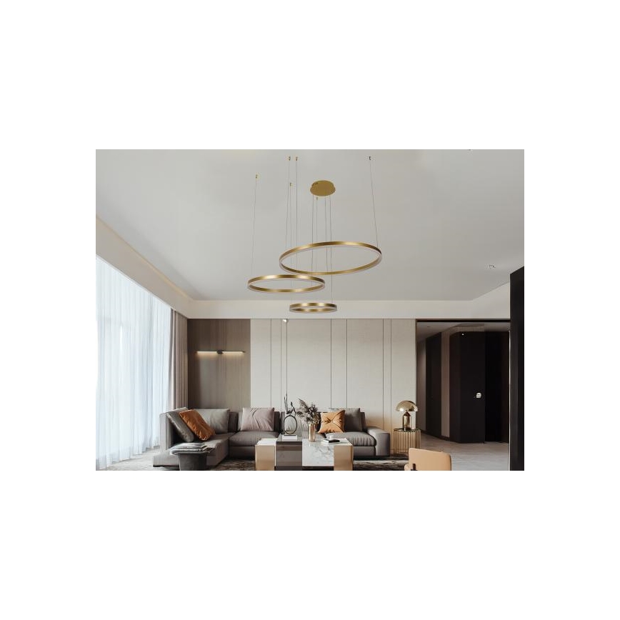 Світлодіодна підвісна люстра з регулюванням яскравості LED/125W/230V 3000-6500K + пульт дистанційного керування