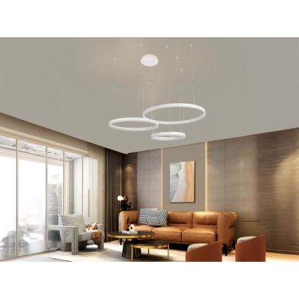Світлодіодна підвісна люстра з регулюванням яскравості LED/125W/230V 3000-6500K + пульт дистанційного керування