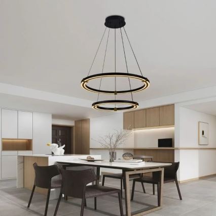 Світлодіодна підвісна люстра з регулюванням яскравості LED/130W/230V 3000-6500K + пульт дистанційного керування