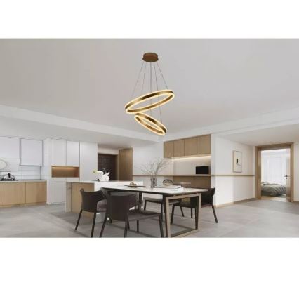 Світлодіодна підвісна люстра з регулюванням яскравості LED/135W/230V 3000-6500K + пульт дистанційного керування