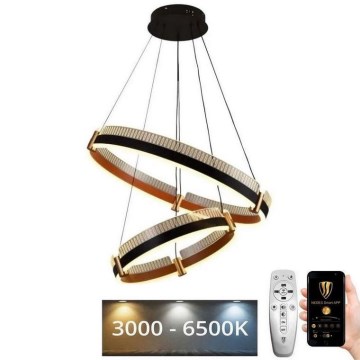 Світлодіодна підвісна люстра з регулюванням яскравості LED/140W/230V 3000-6500K діаметр 60 см + пульт дистанційного керування