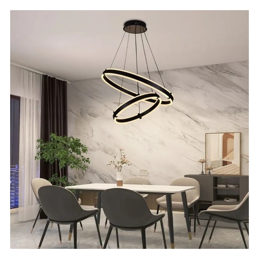 Світлодіодна підвісна люстра з регулюванням яскравості LED/140W/230V 3000-6500K + пульт дистанційного керування