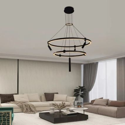 Світлодіодна підвісна люстра з регулюванням яскравості LED/140W/230V 3000-6500K + пульт дистанційного керування