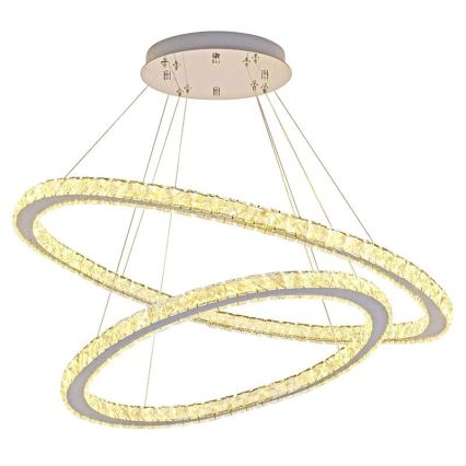 LED з регулюванням яскравості кришталева люстра підвісна LED/160W/230V 3000-6500K срібний + пульт дистанційного керування