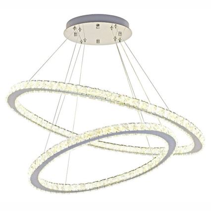 LED з регулюванням яскравості кришталева люстра підвісна LED/160W/230V 3000-6500K срібний + пульт дистанційного керування