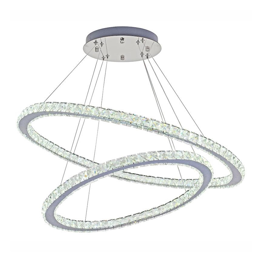 LED з регулюванням яскравості кришталева люстра підвісна LED/160W/230V 3000-6500K срібний + пульт дистанційного керування