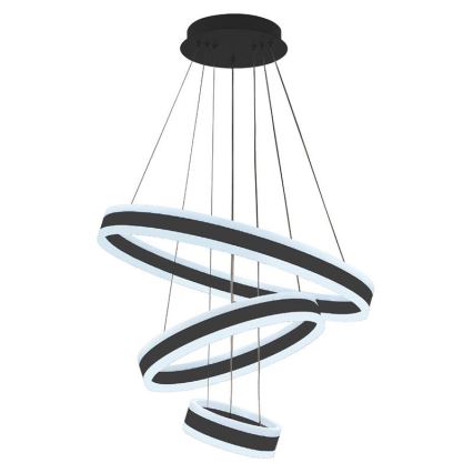 Світлодіодна підвісна люстра з регулюванням яскравості LED/165W/230V 3000-6500K діаметр 60 см + пульт дистанційного керування