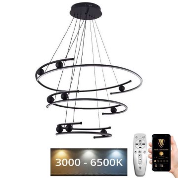Світлодіодна підвісна люстра з регулюванням яскравості LED/170W/230V 3000-6500K діаметр 80 см + пульт дистанційного керування