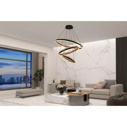 Світлодіодна підвісна люстра з регулюванням яскравості LED/240W/230V 3000-6500K + пульт дистанційного керування