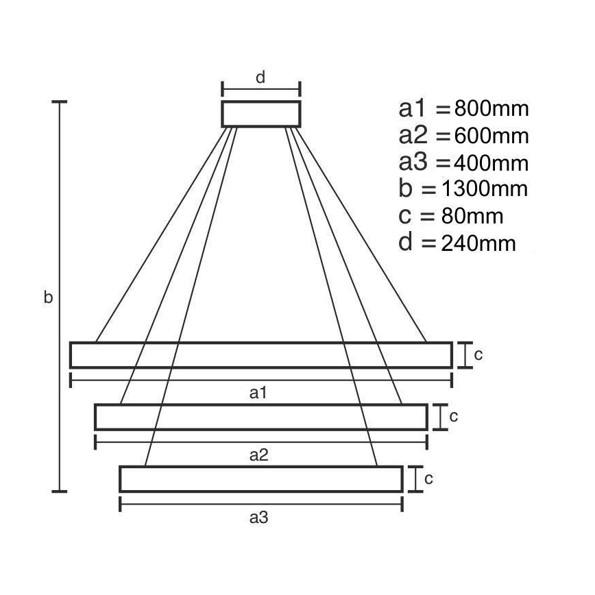 Світлодіодна підвісна люстра з регулюванням яскравості LED/240W/230V 3000-6500K + пульт дистанційного керування