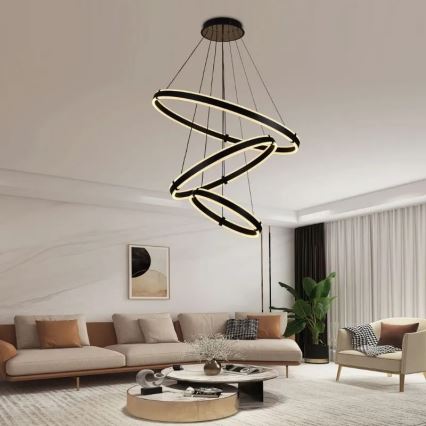 Світлодіодна підвісна люстра з регулюванням яскравості LED/250W/230V 3000-6500K + пульт дистанційного керування