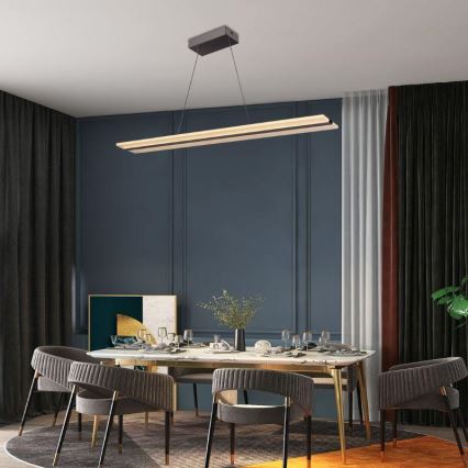 Світлодіодна підвісна люстра з регулюванням яскравості LED/40W/230V 3000-6500K хром + пульт дистанційного керування