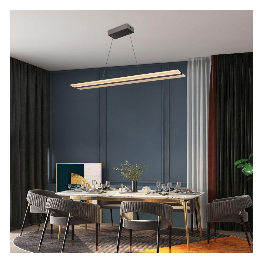 Світлодіодна підвісна люстра з регулюванням яскравості LED/40W/230V 3000-6500K хром + пульт дистанційного керування