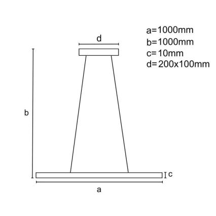 Світлодіодна підвісна люстра з регулюванням яскравості LED/40W/230V 3000-6500K хром + пульт дистанційного керування