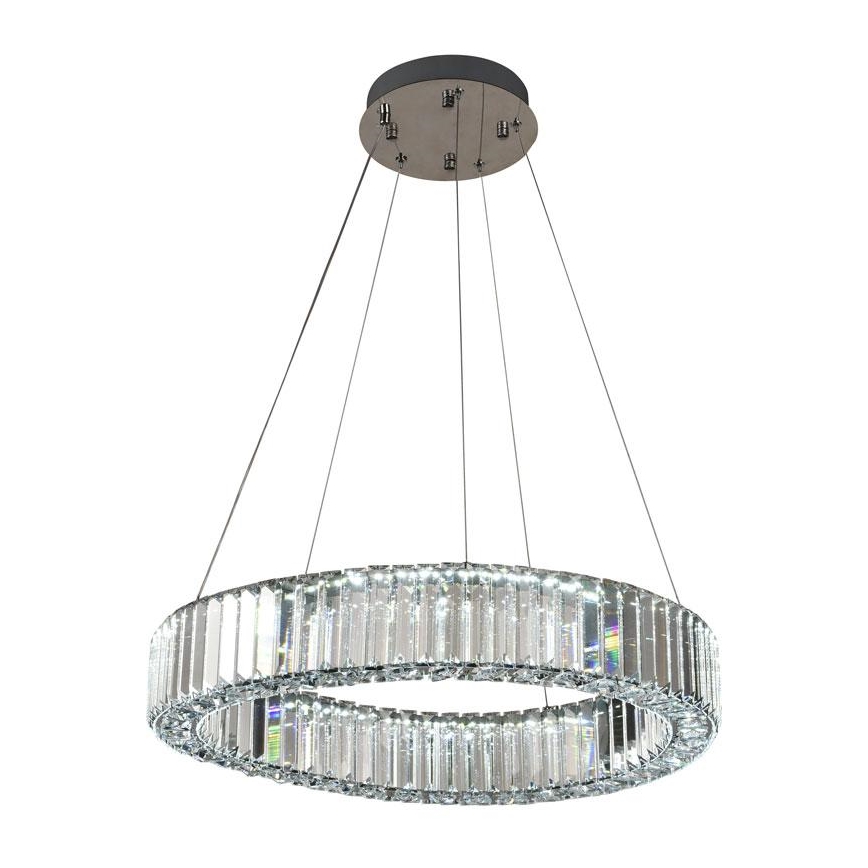 LED Кришталева підвісна люстра з регулюванням яскравості LED/40W/230V 3000-6500K глянцевий хром + пульт дистанційного керування
