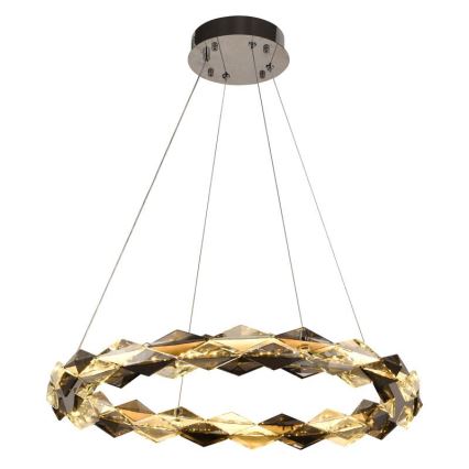 LED Кришталева підвісна люстра з регулюванням яскравості LED/40W/230V 3000-6500K глянцевий хром + пульт дистанційного керування