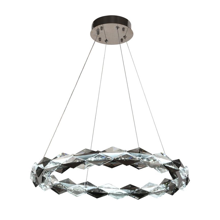 LED Кришталева підвісна люстра з регулюванням яскравості LED/40W/230V 3000-6500K глянцевий хром + пульт дистанційного керування
