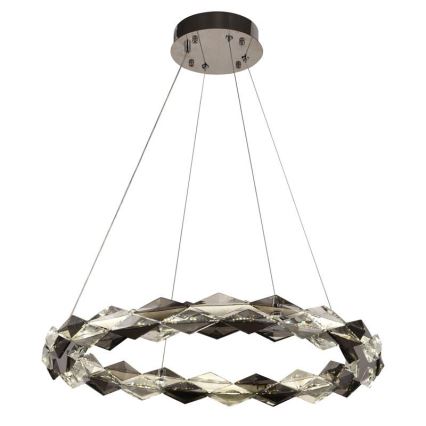 LED Кришталева підвісна люстра з регулюванням яскравості LED/40W/230V 3000-6500K глянцевий хром + пульт дистанційного керування