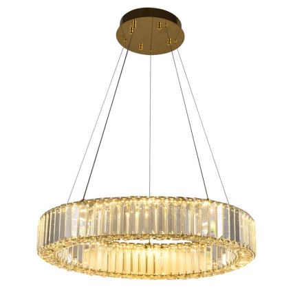 LED з регулюванням яскравості кришталева люстра підвісна LED/40W/230V 3000-6500K хром/золотий + пульт дистанційного керування