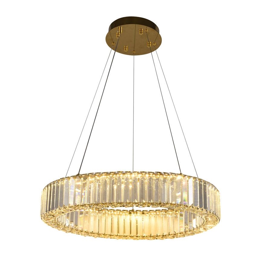 LED з регулюванням яскравості кришталева люстра підвісна LED/40W/230V 3000-6500K хром/золотий + пульт дистанційного керування