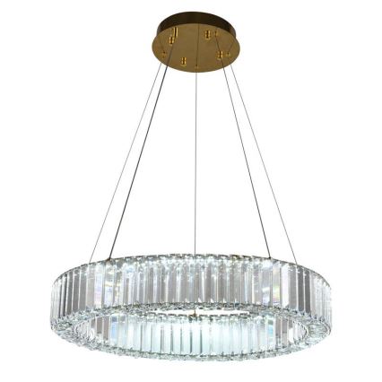 LED з регулюванням яскравості кришталева люстра підвісна LED/40W/230V 3000-6500K хром/золотий + пульт дистанційного керування