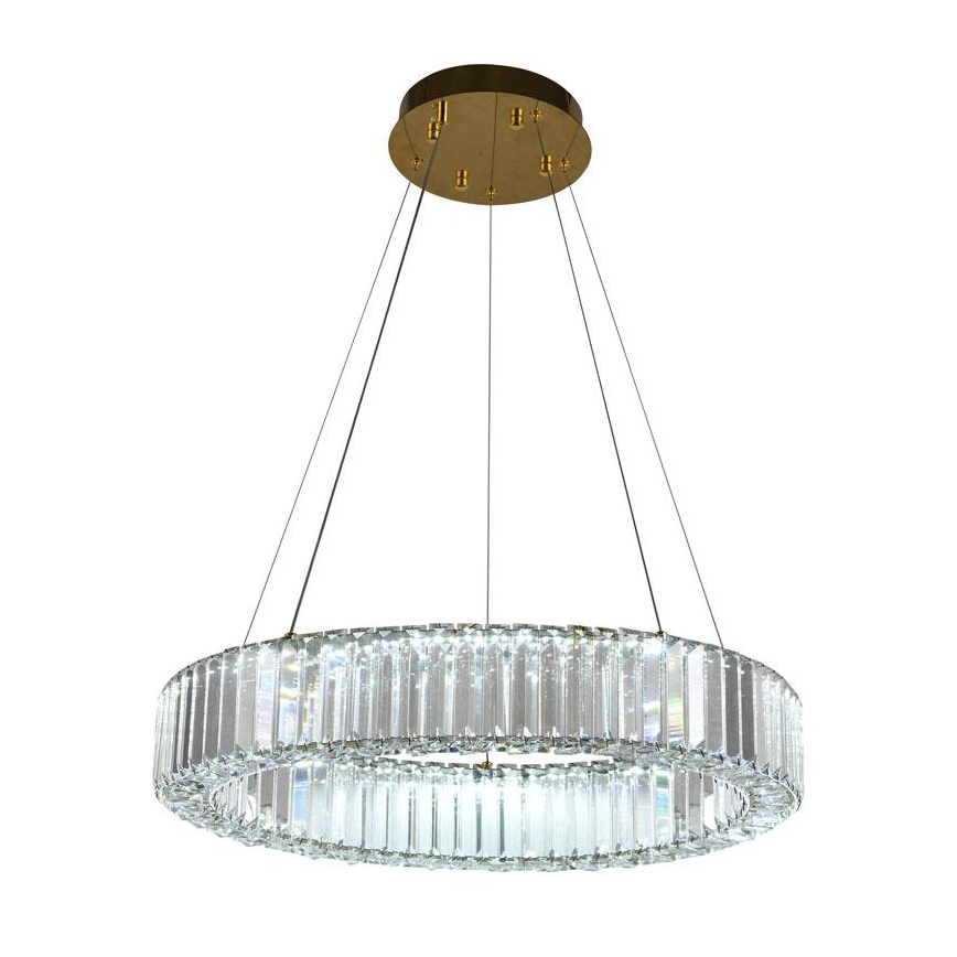 LED з регулюванням яскравості кришталева люстра підвісна LED/40W/230V 3000-6500K хром/золотий + пульт дистанційного керування