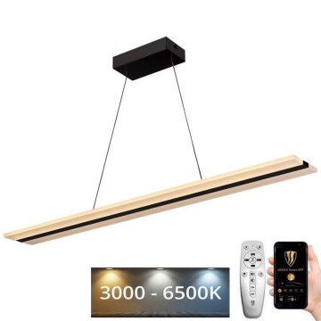 Світлодіодна підвісна люстра з регулюванням яскравості LED/40W/230V 3000-6500K чорний + пульт дистанційного керування