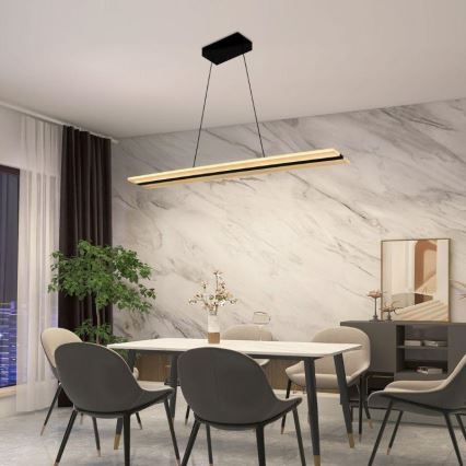 Світлодіодна підвісна люстра з регулюванням яскравості LED/40W/230V 3000-6500K чорний + пульт дистанційного керування