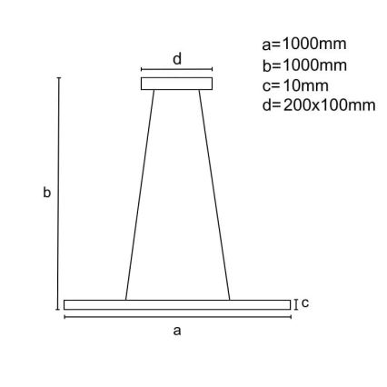 Світлодіодна підвісна люстра з регулюванням яскравості LED/40W/230V 3000-6500K чорний + пульт дистанційного керування
