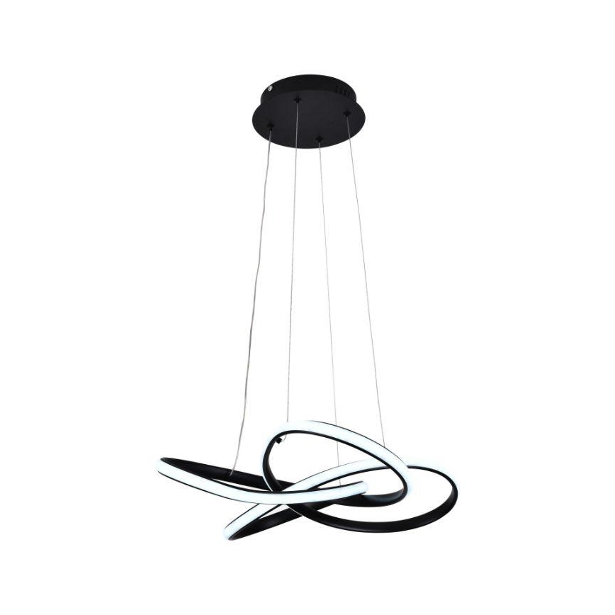 Світлодіодна підвісна люстра з регулюванням яскравості LED/40W/230V 3000-6500K діаметр 48 см чорний + пульт дистанційного керування