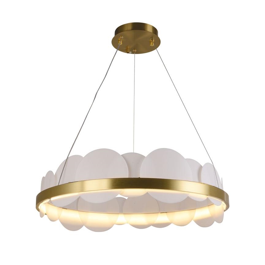 Світлодіодна підвісна люстра з регулюванням яскравості LED/40W/230V 3000-6500K золотий + пульт дистанційного керування