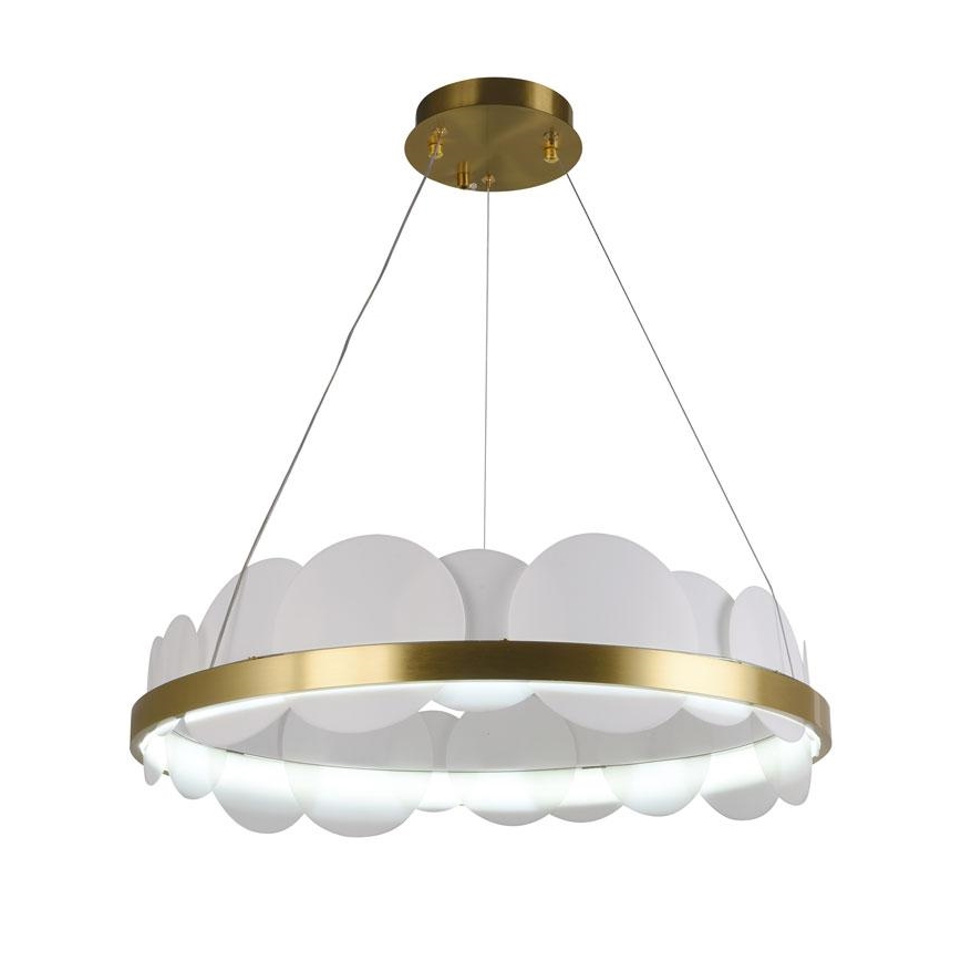 Світлодіодна підвісна люстра з регулюванням яскравості LED/40W/230V 3000-6500K золотий + пульт дистанційного керування