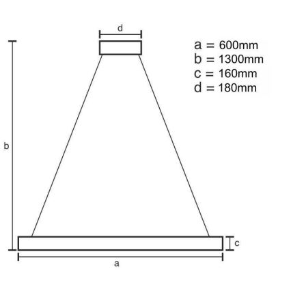 Світлодіодна підвісна люстра з регулюванням яскравості LED/40W/230V 3000-6500K золотий + пульт дистанційного керування