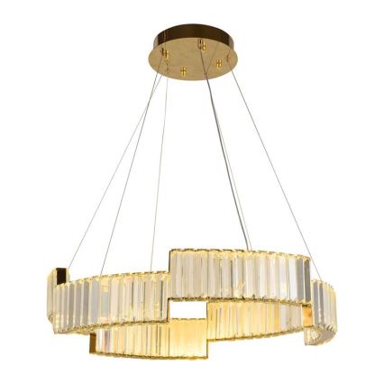 LED з регулюванням яскравості кришталева люстра підвісна LED/40W/230V 3000-6500K золотий + пульт дистанційного керування