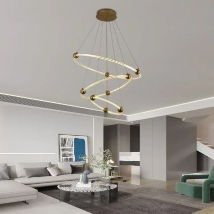 Світлодіодна підвісна люстра з регулюванням яскравості LED/45W/230V 3000-6500K + пульт дистанційного керування