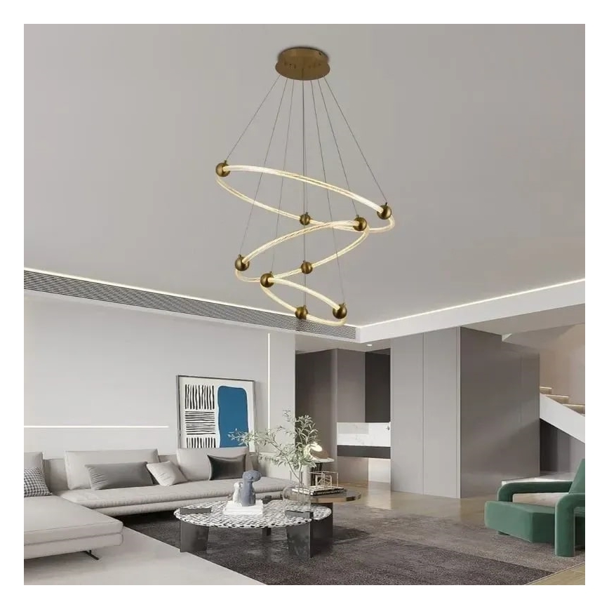Світлодіодна підвісна люстра з регулюванням яскравості LED/45W/230V 3000-6500K + пульт дистанційного керування