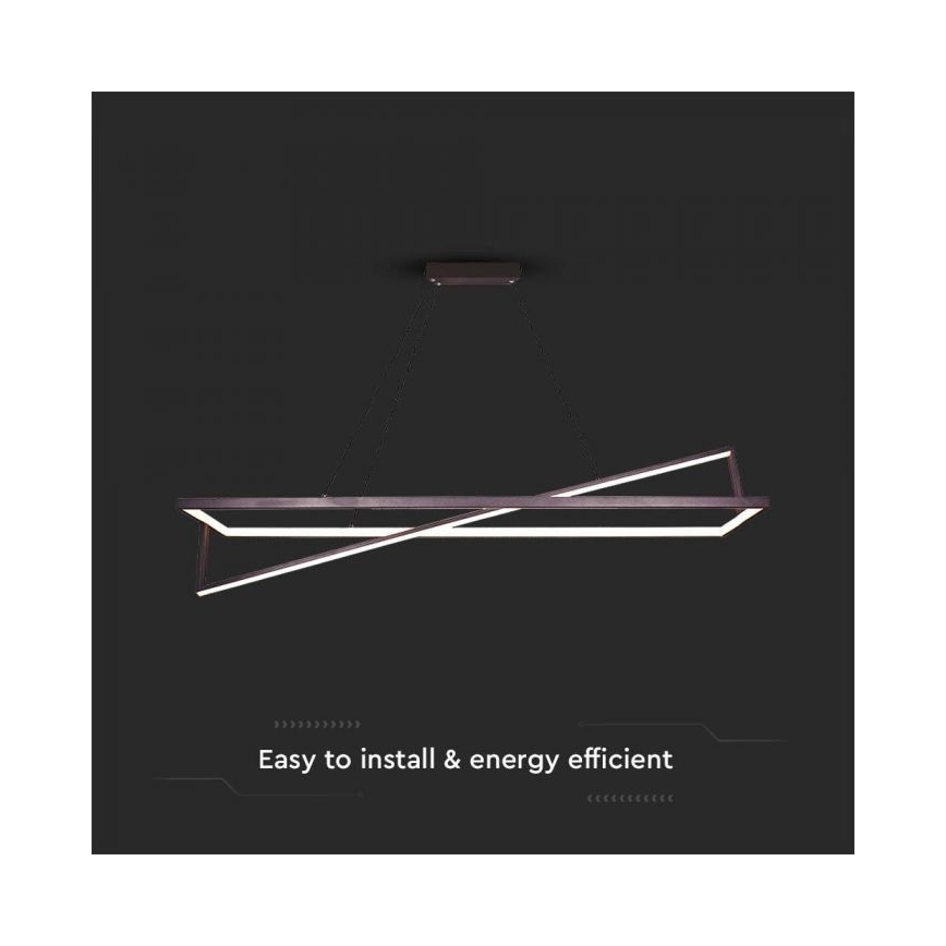 Світлодіодна підвісна люстра з регулюванням яскравості LED/45W/230V 3000K 114 см чорний