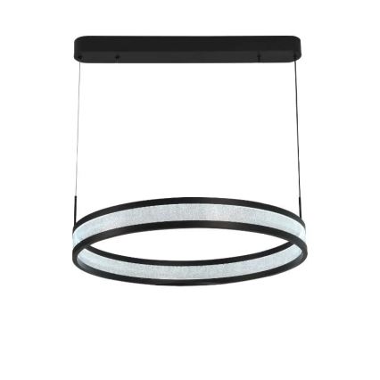 Світлодіодна підвісна люстра з регулюванням яскравості LED/45W/230V 3000-6500K діаметр 60 см чорний + пульт дистанційного керування
