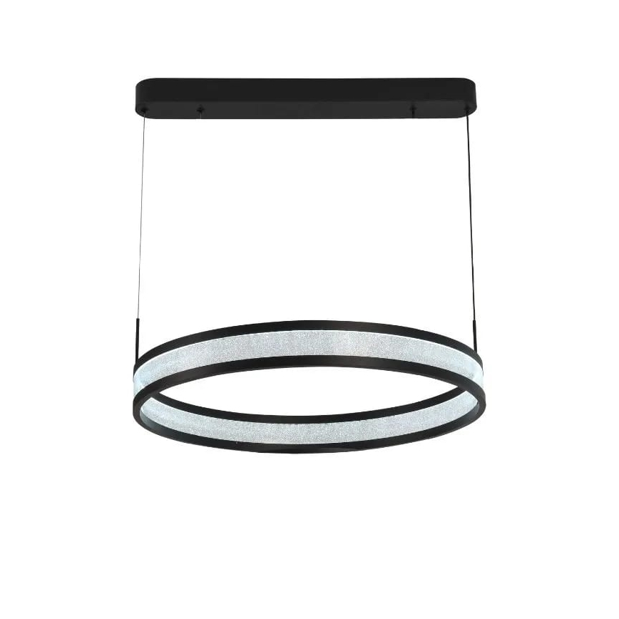 Світлодіодна підвісна люстра з регулюванням яскравості LED/45W/230V 3000-6500K діаметр 60 см чорний + пульт дистанційного керування