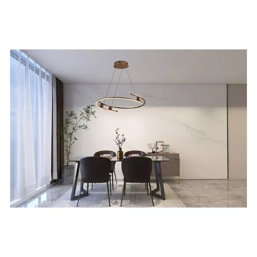 Світлодіодна підвісна люстра з регулюванням яскравості LED/50W/230V 3000-6500K + пульт дистанційного керування