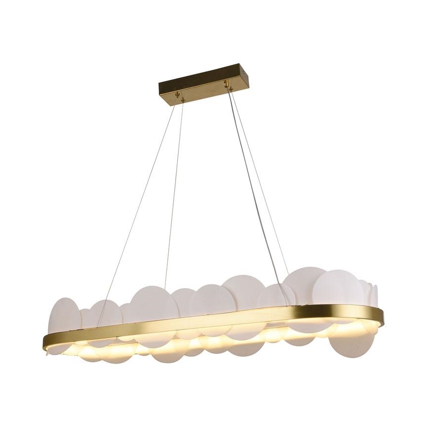 Світлодіодна підвісна люстра з регулюванням яскравості LED/50W/230V 3000-6500K золотий + пульт дистанційного керування