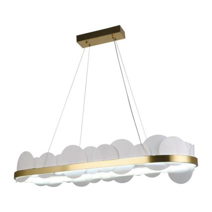 Світлодіодна підвісна люстра з регулюванням яскравості LED/50W/230V 3000-6500K золотий + пульт дистанційного керування
