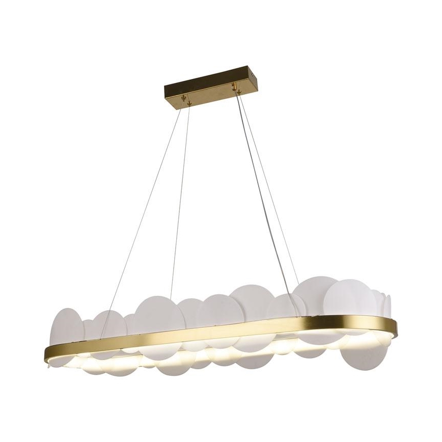 Світлодіодна підвісна люстра з регулюванням яскравості LED/50W/230V 3000-6500K золотий + пульт дистанційного керування