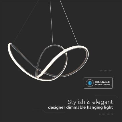 Світлодіодна підвісна люстра з регулюванням яскравості LED/50W/230V 3000K чорний